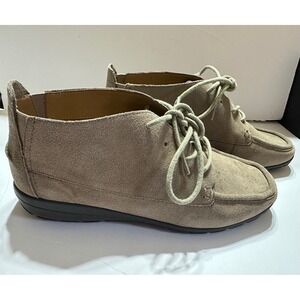 NIB Easy Spirit Adagio Taupe Suede Lace Up Ankle Boots Women's Size 9 W Comfort